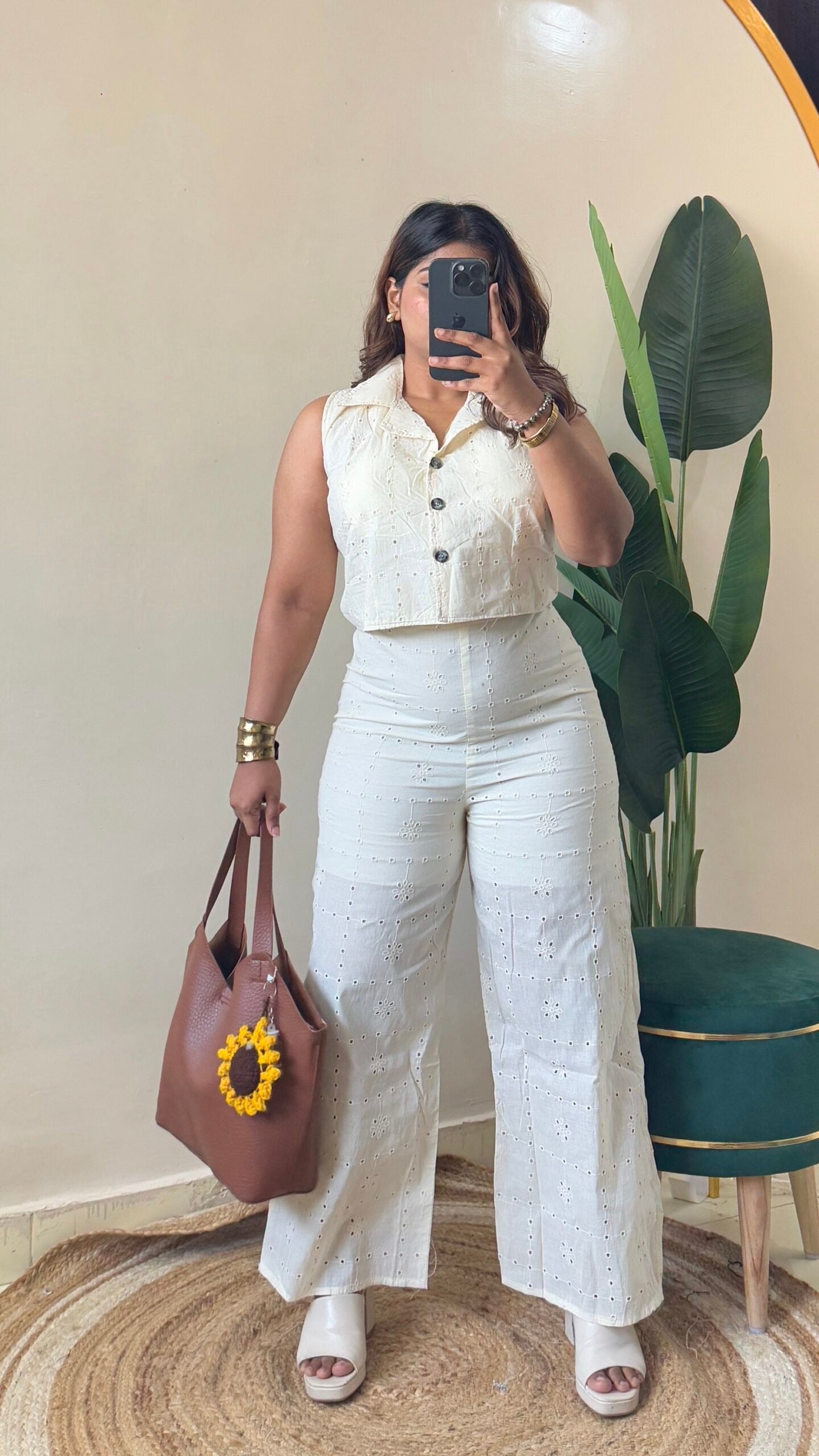 Ivory Cotton Co-Ord Set(Free Size)