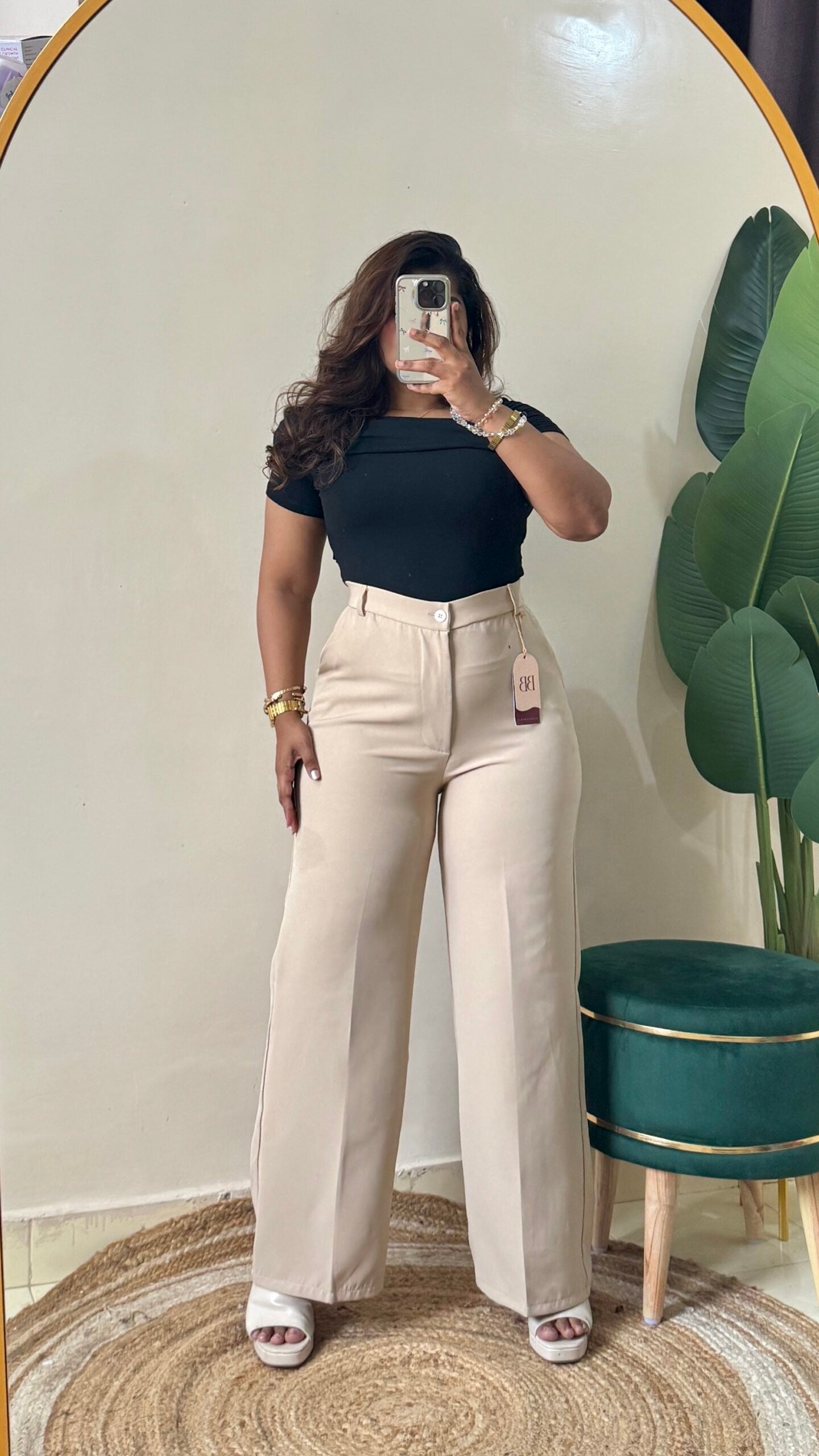 Korean Beige High Waist Trouser