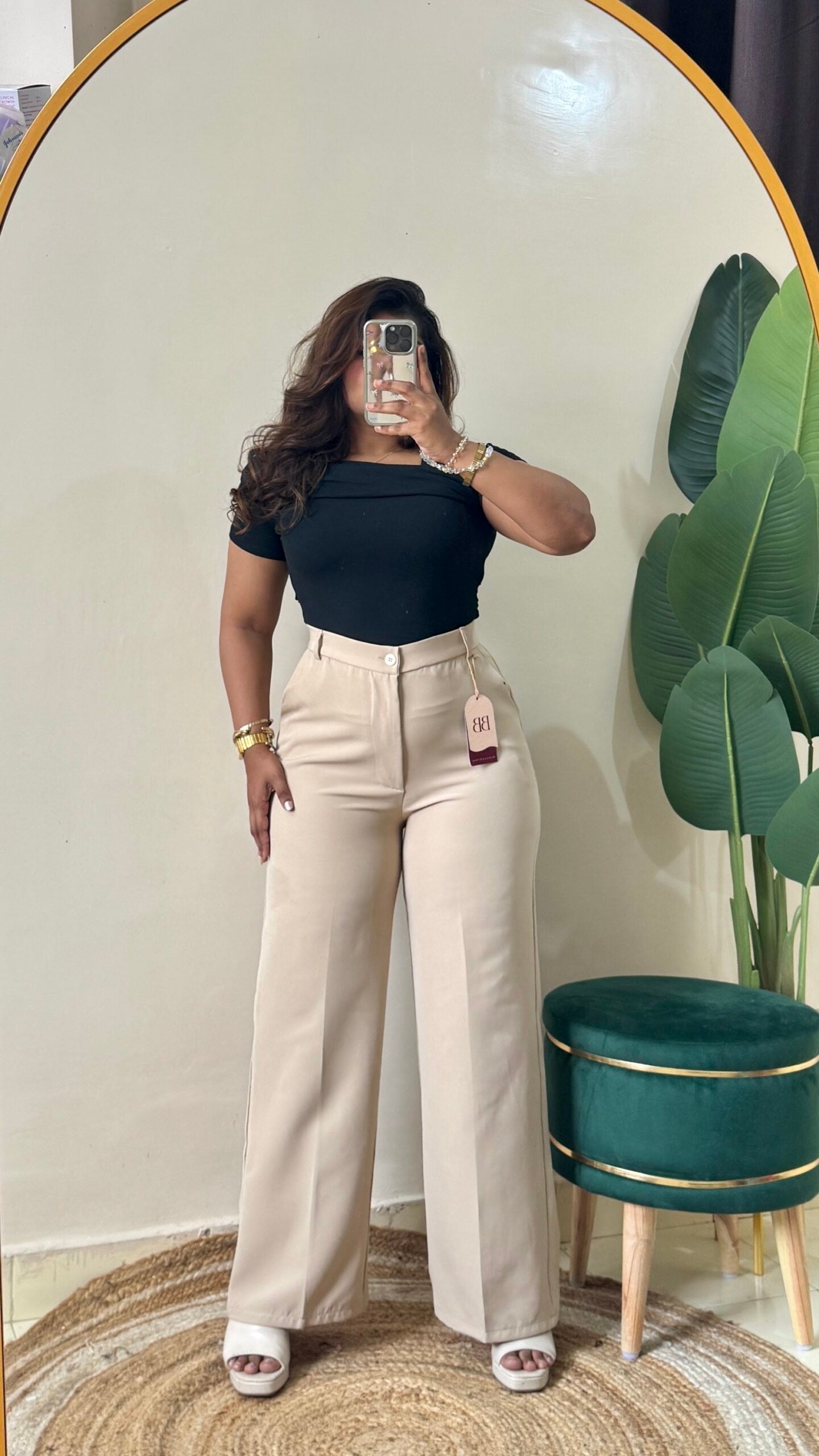 Korean Beige High Waist Trouser