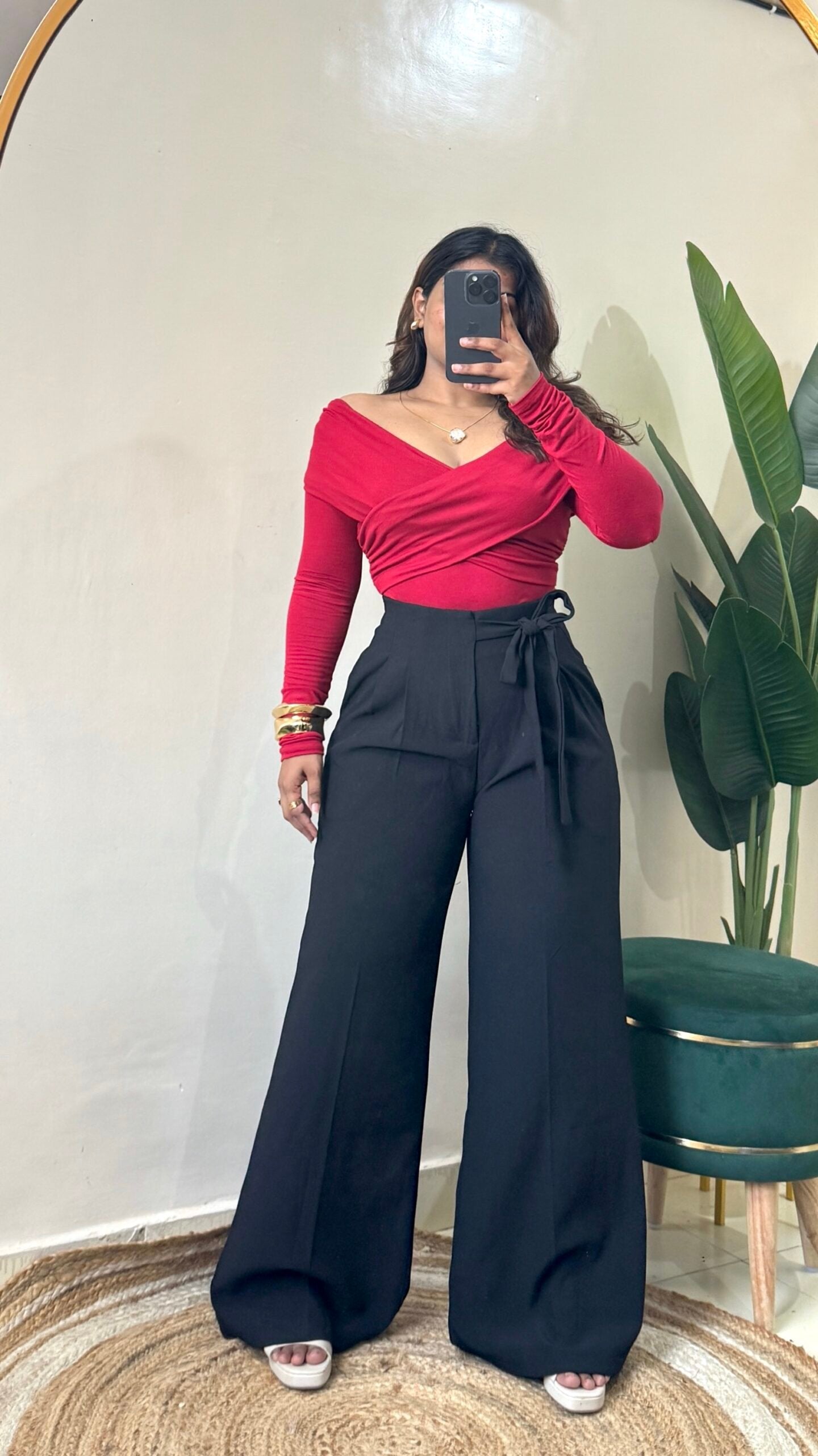 Ultimate Black Flare Tie-Up Belt Trouser