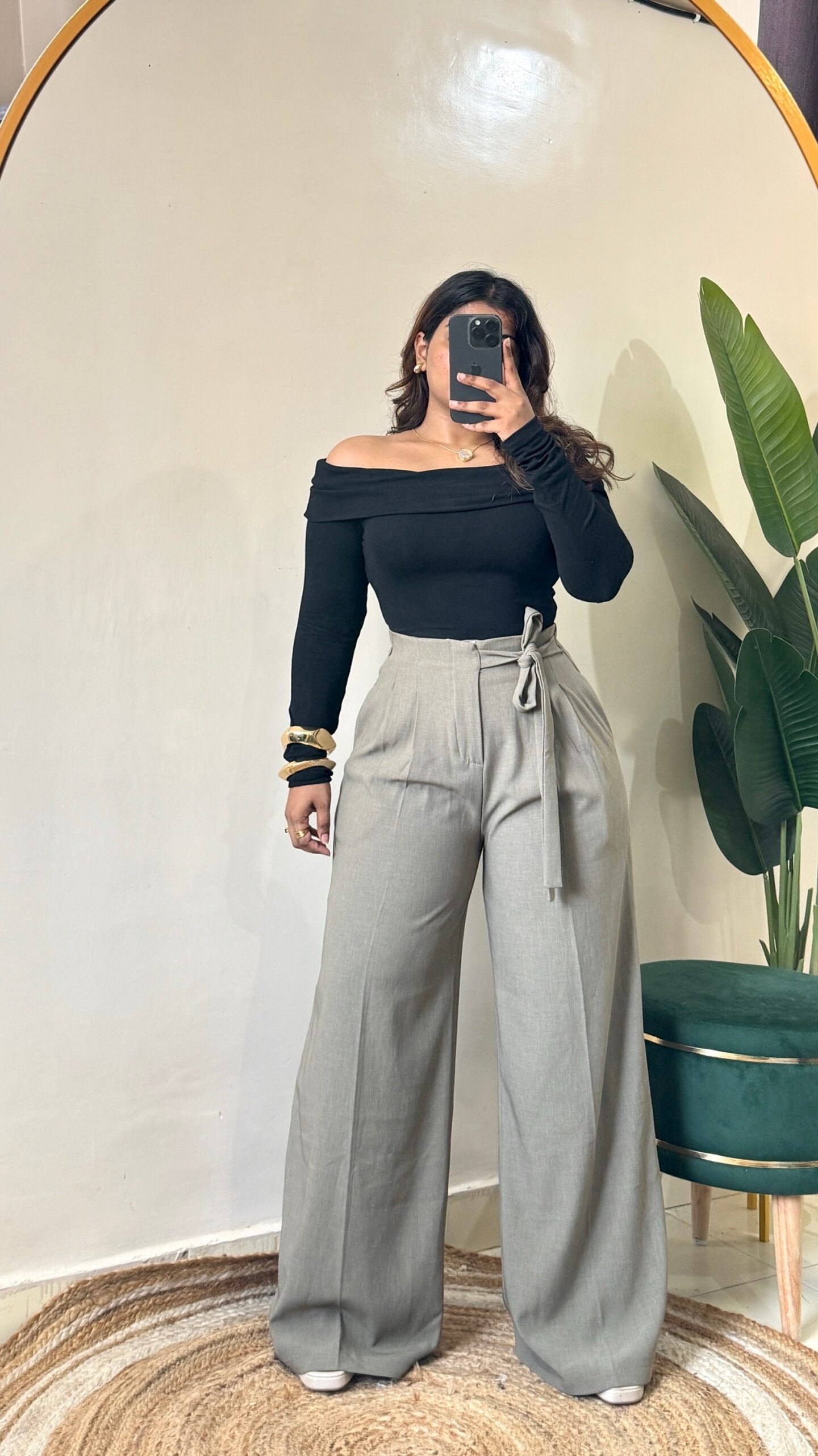 Ultimate Khaki Flare Side Tie-Up Trouser