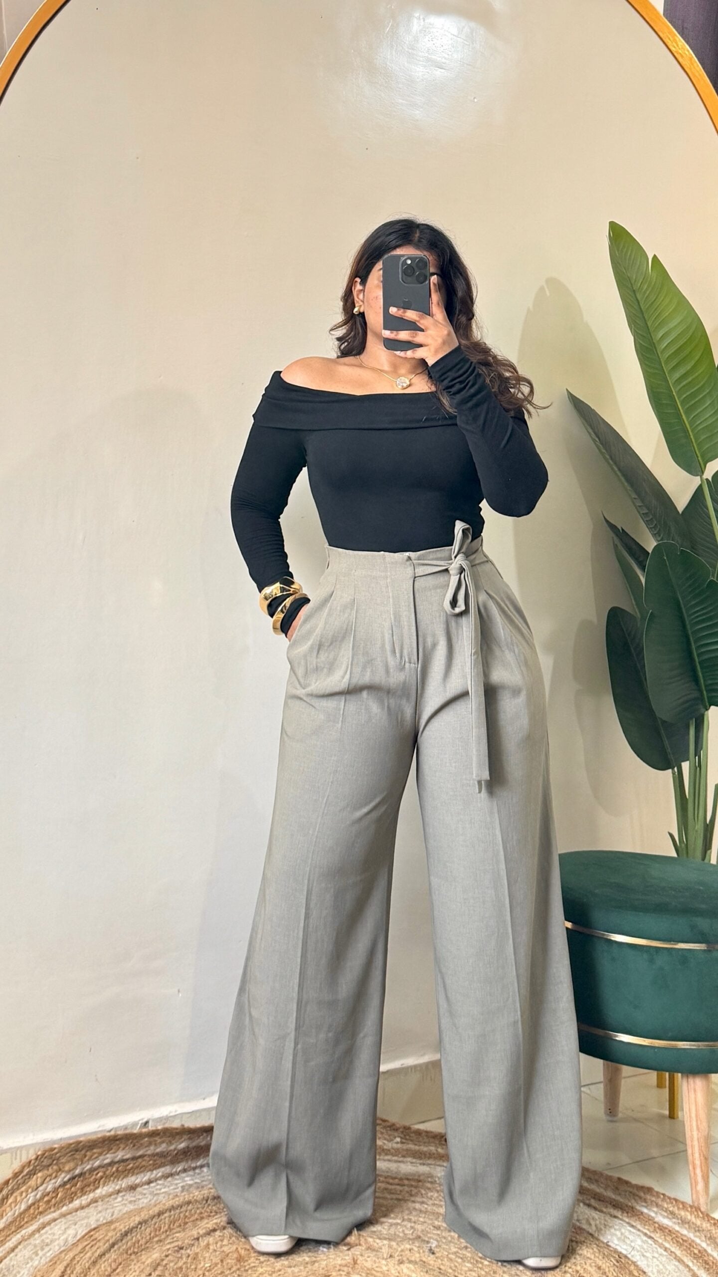 Ultimate Khaki Flare Side Tie-Up Trouser