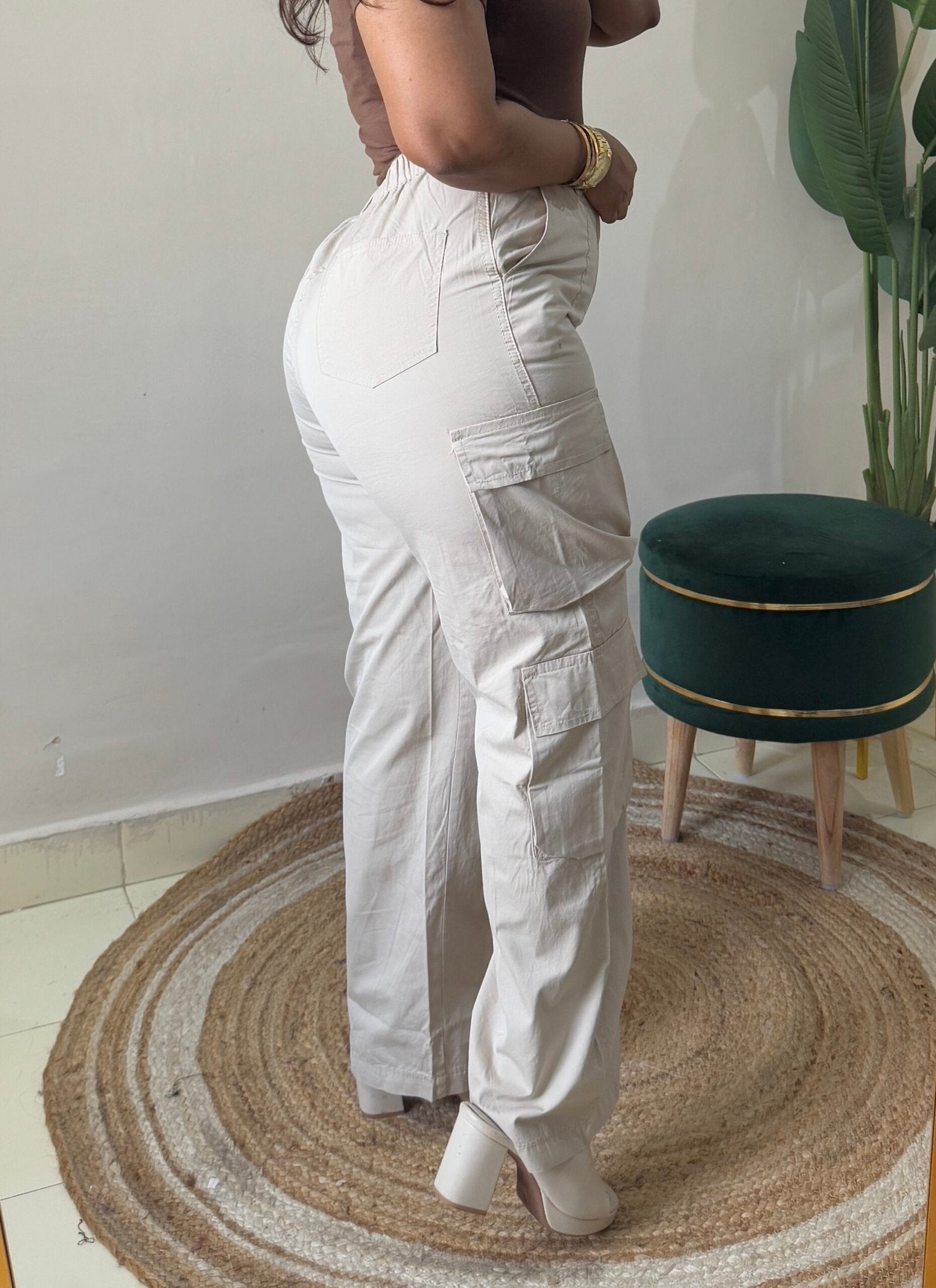 Beige 8 pocket Cotton Cargo