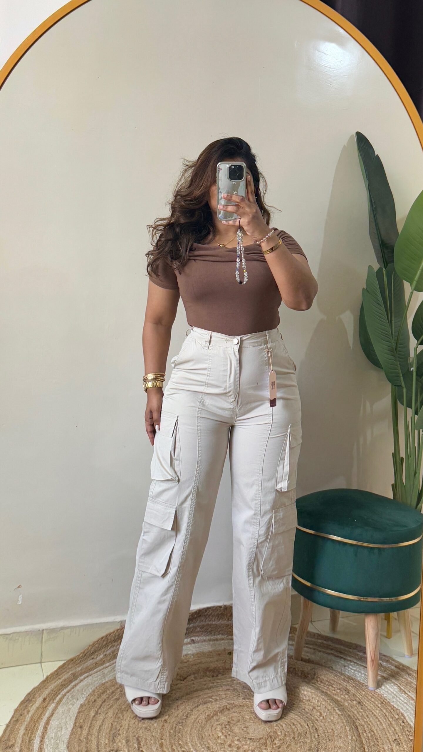 Beige 8 pocket Cotton Cargo