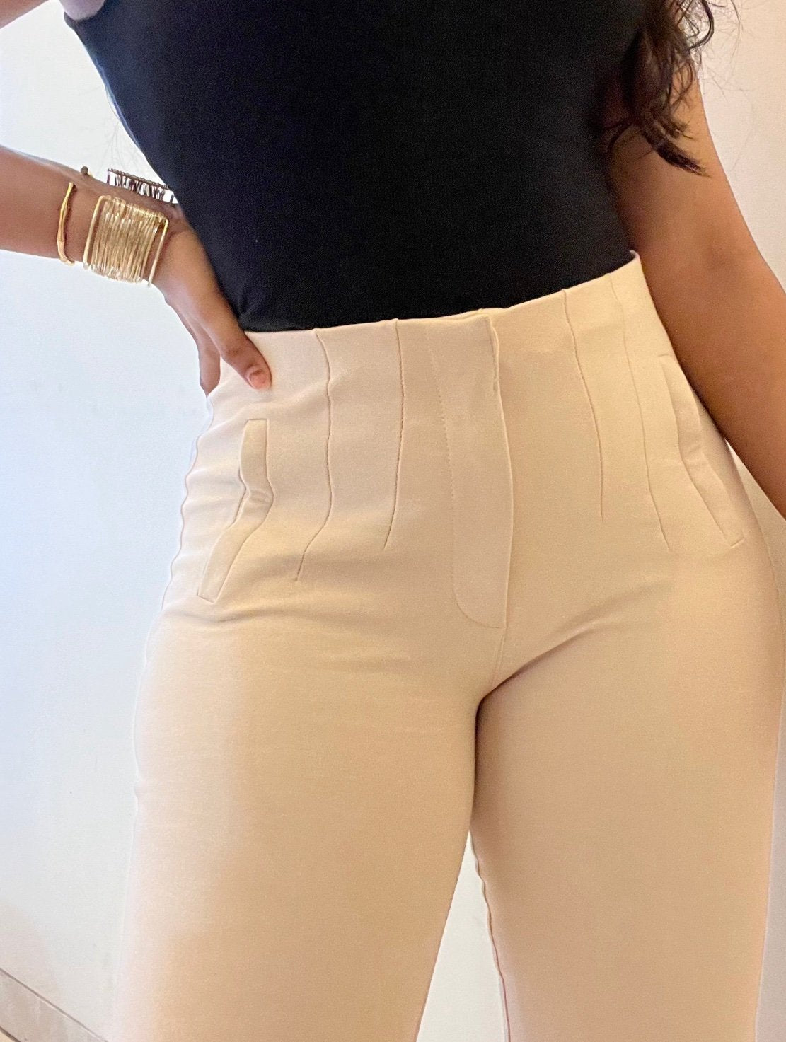 Bestseller Beige High Waist Trouser