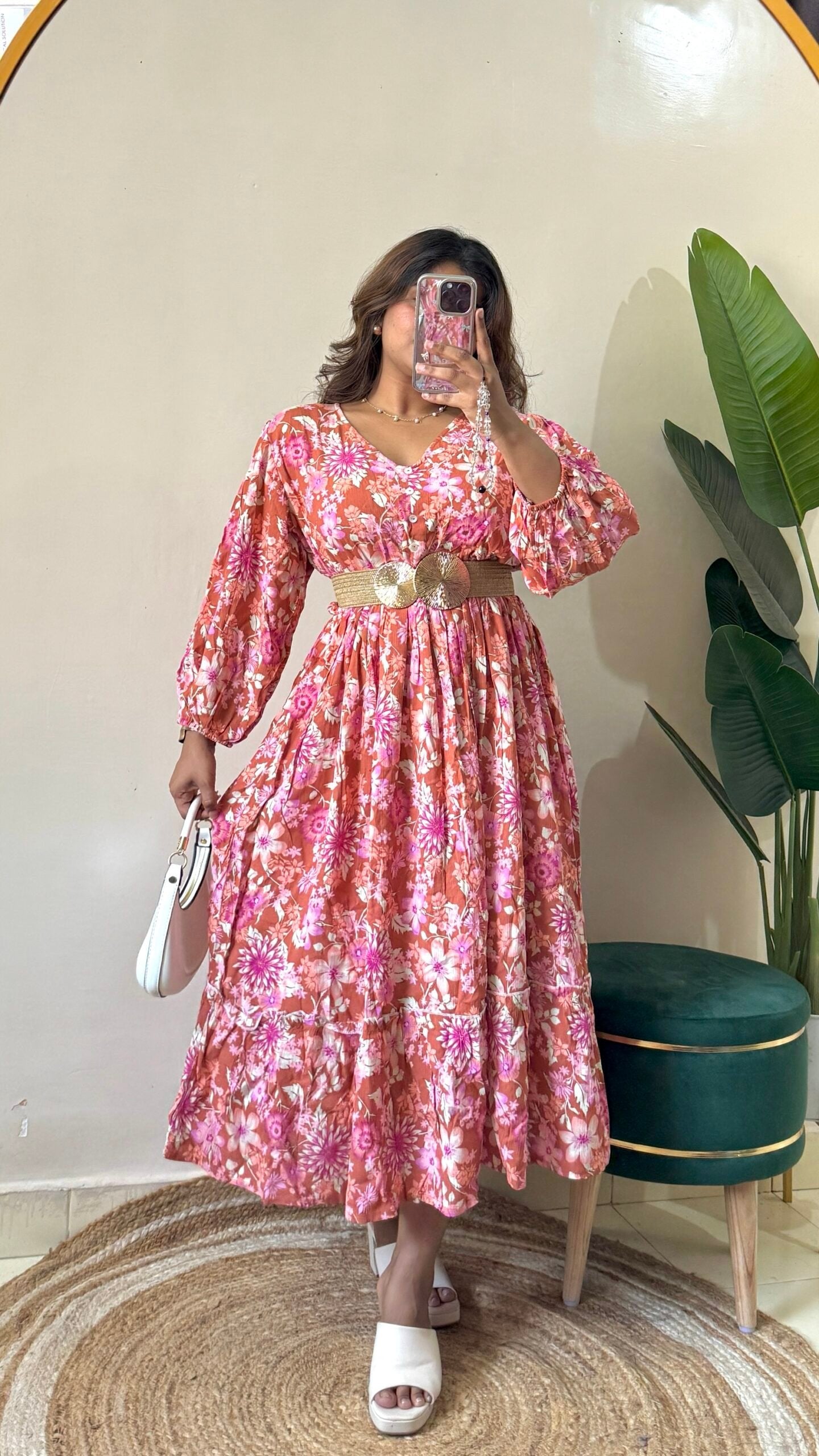 Floral Dress With Belt