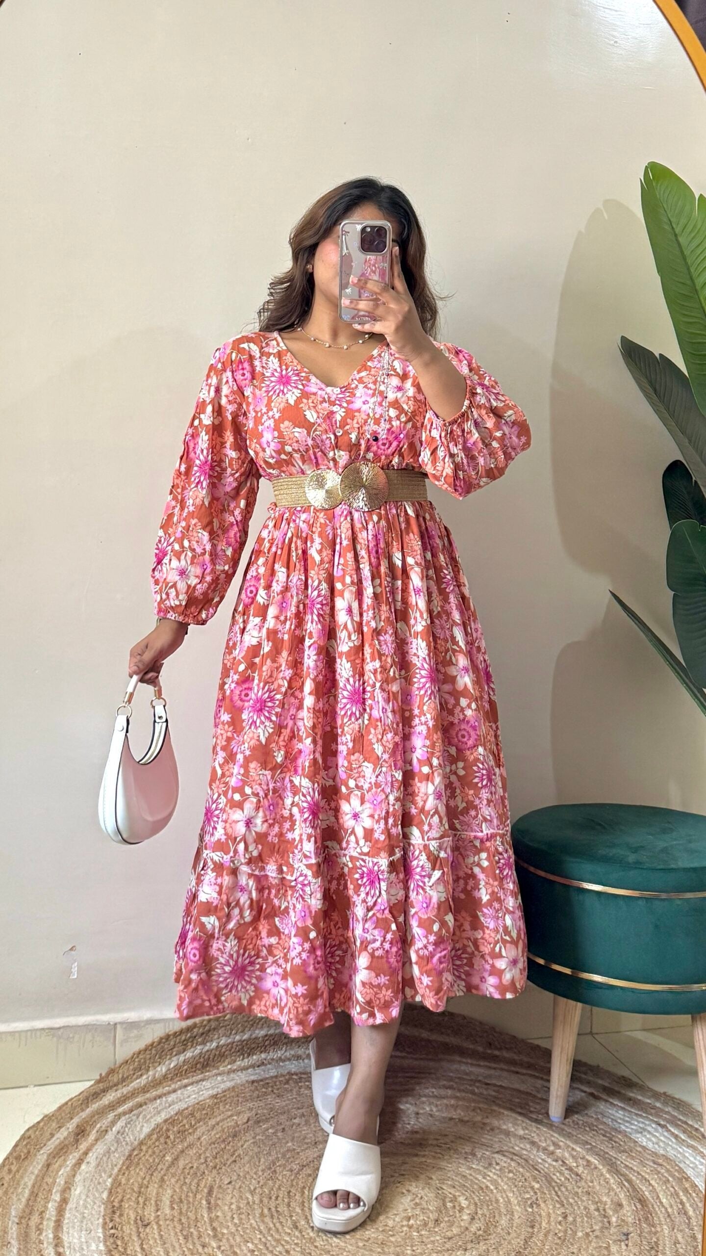 Floral Dress With Belt