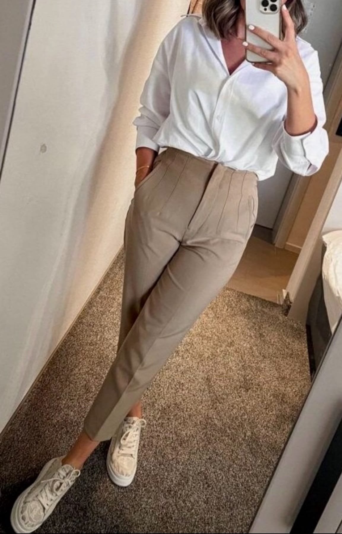 Brown Khaaki High Waist Trouser