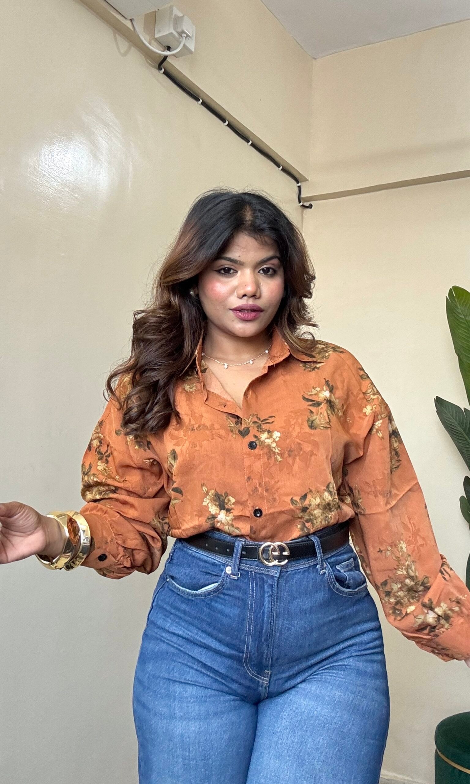 Rusty Orange Printed Shirt