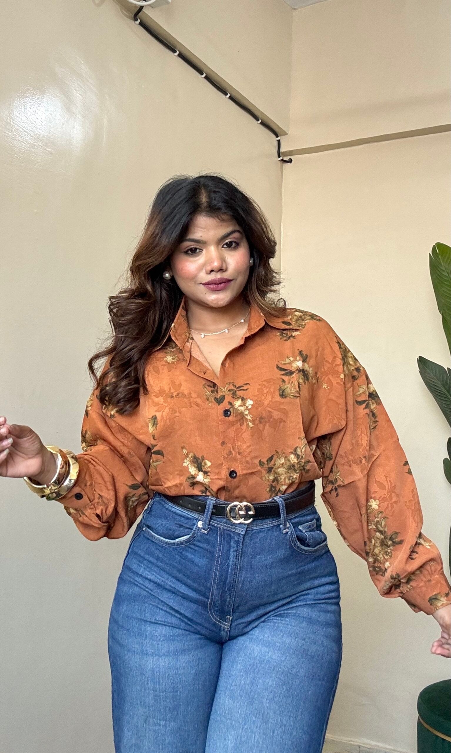 Rusty Orange Printed Shirt