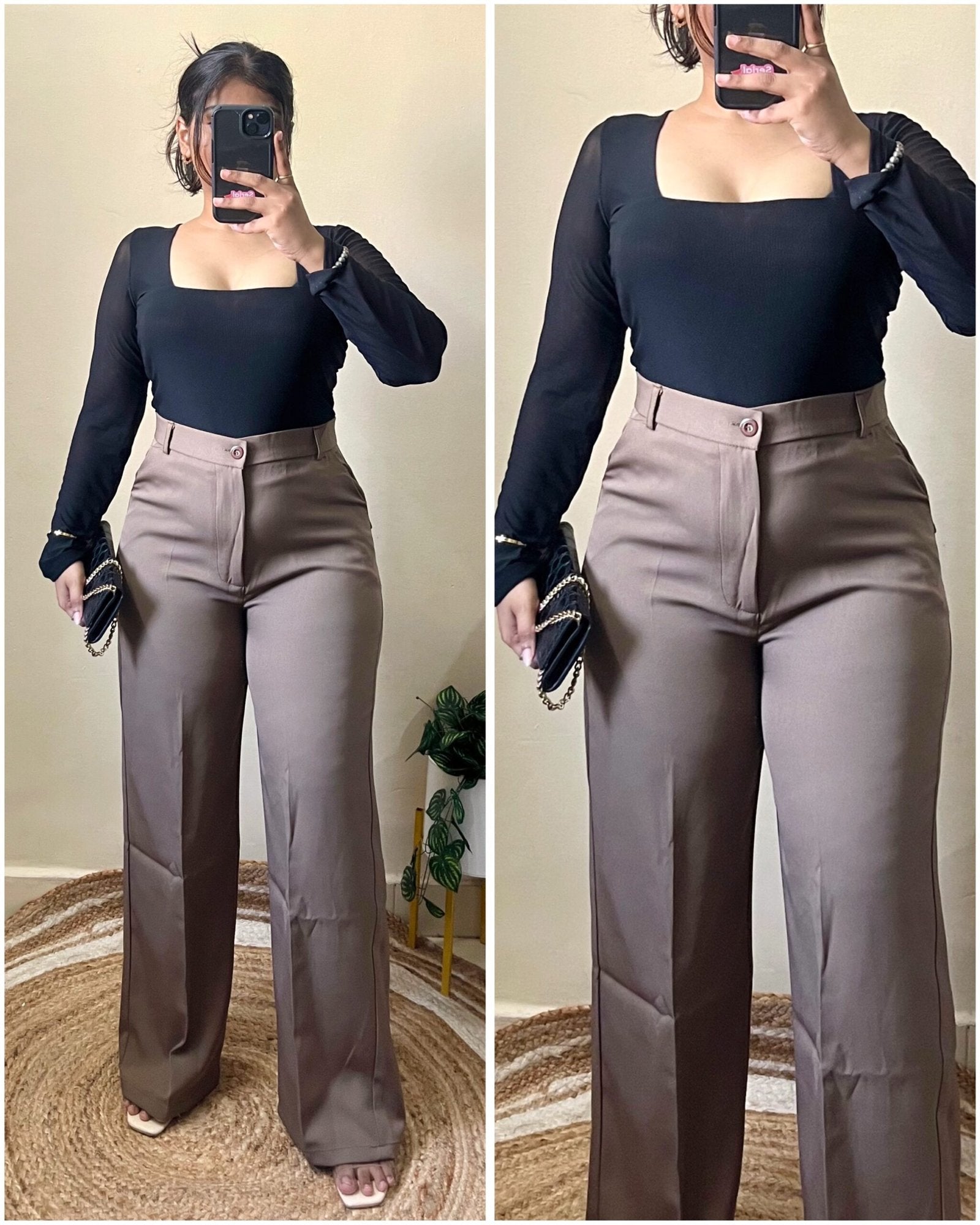Korean Brownish High Waist Trouser