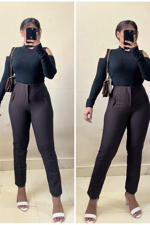 Brown High Waist Trouser