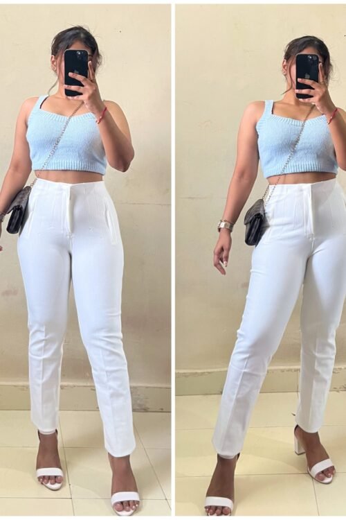 White High Waist Trouser