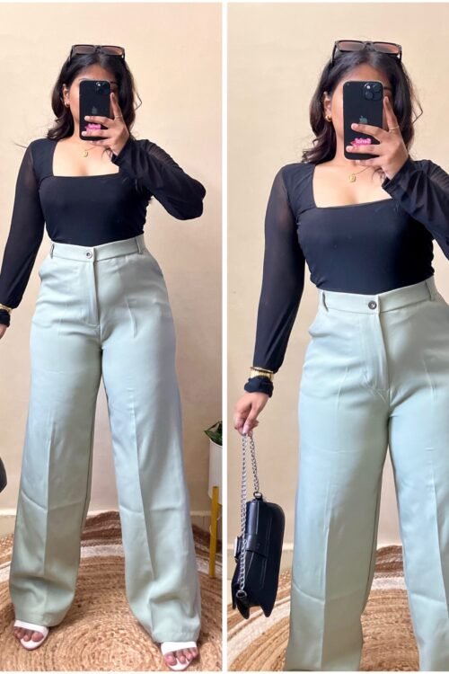 Korean Pastel Green High Waist Trouser