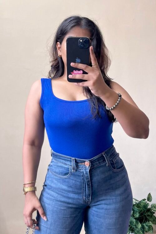 Blue Tank Top (Free Size Upto 36 Bust)