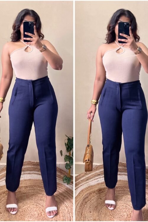 Navy Blue High Waist Trouser