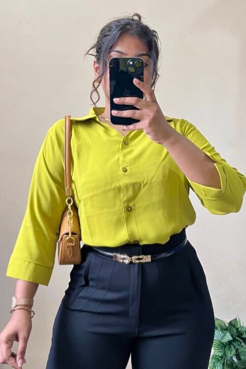 Light Green Formal Short SleeveShirt ( Size : 30-34 Bust)