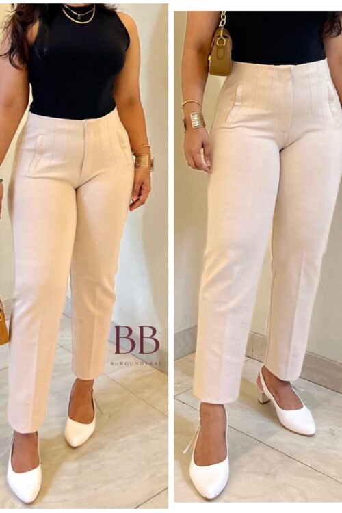 Bestseller Beige High Waist Trouser