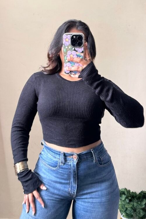 Black Crop Top(Size : 30-34 Bust)