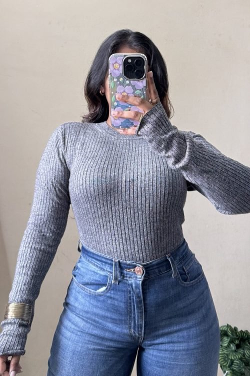 Grey Round Neck Top(Size : 32-36 Bust)