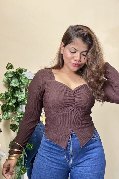 Brown Slit Cut Top(Size : 30-34A bust)