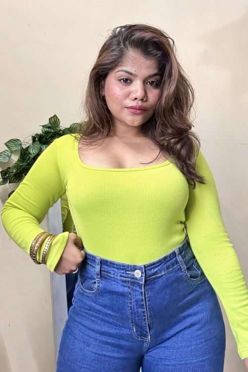 Neon Green Square Neck Top(Size : 30-36 Bust)