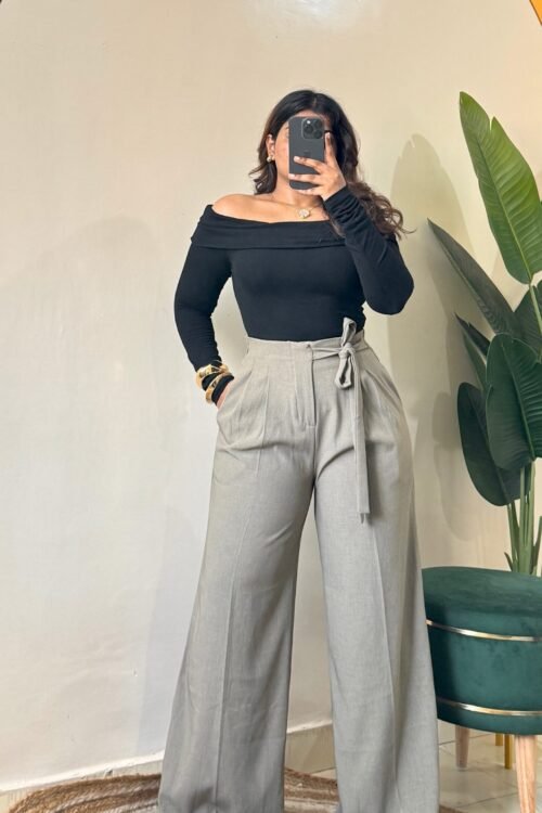 Ultimate Khaki Flare Side Tie-Up Trouser