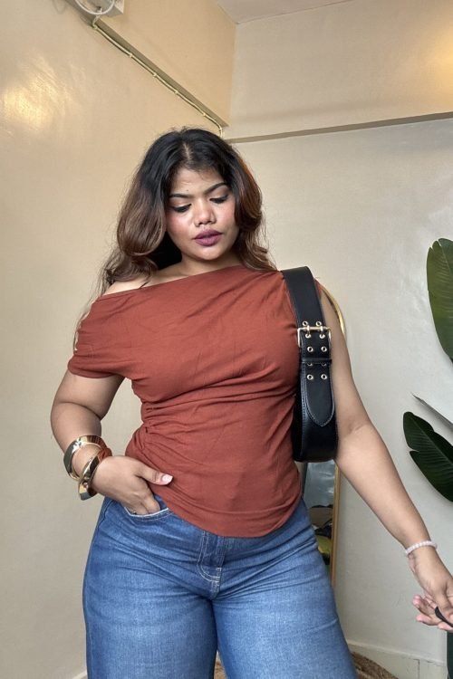 Rusty Cowl Neck Top(Free Size: 30-36 Bust)
