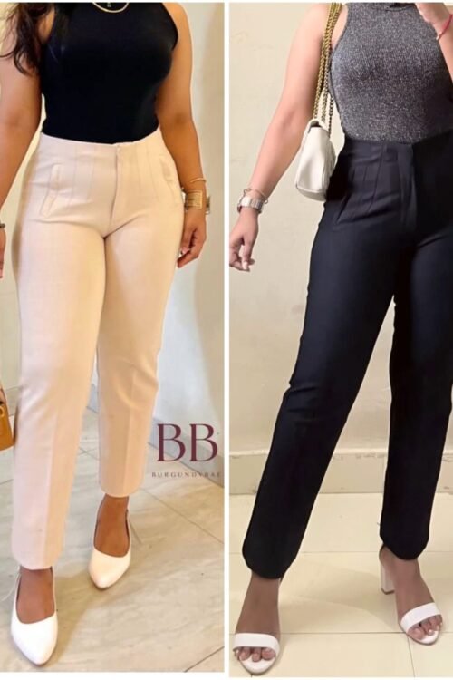 Combo Bestseller Beige & Black High Waist Trousers
